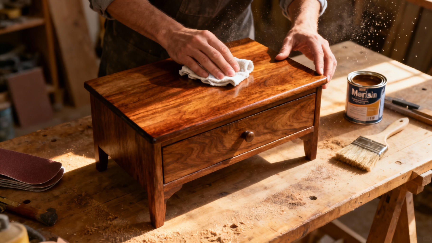 Avant après : le relooking d&#039;un meuble en merisier réussi