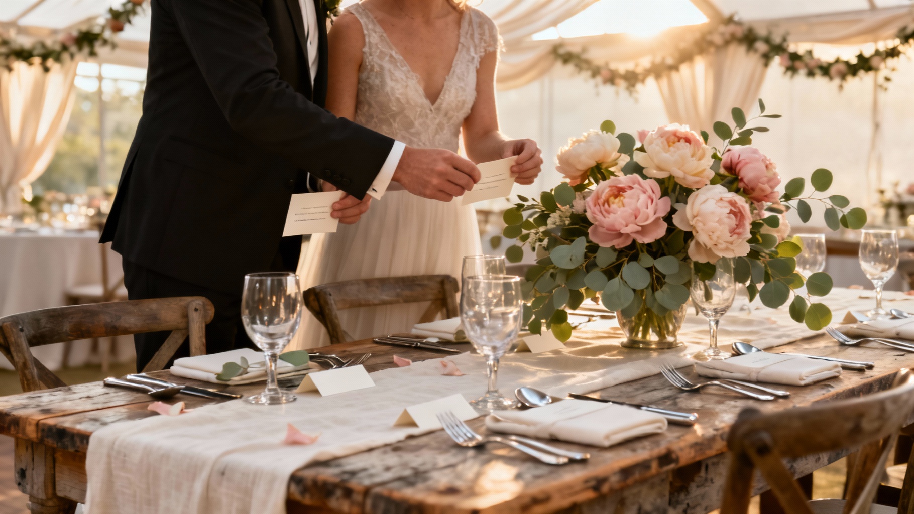 Dispositions de table de mariage originales : idées et astuces