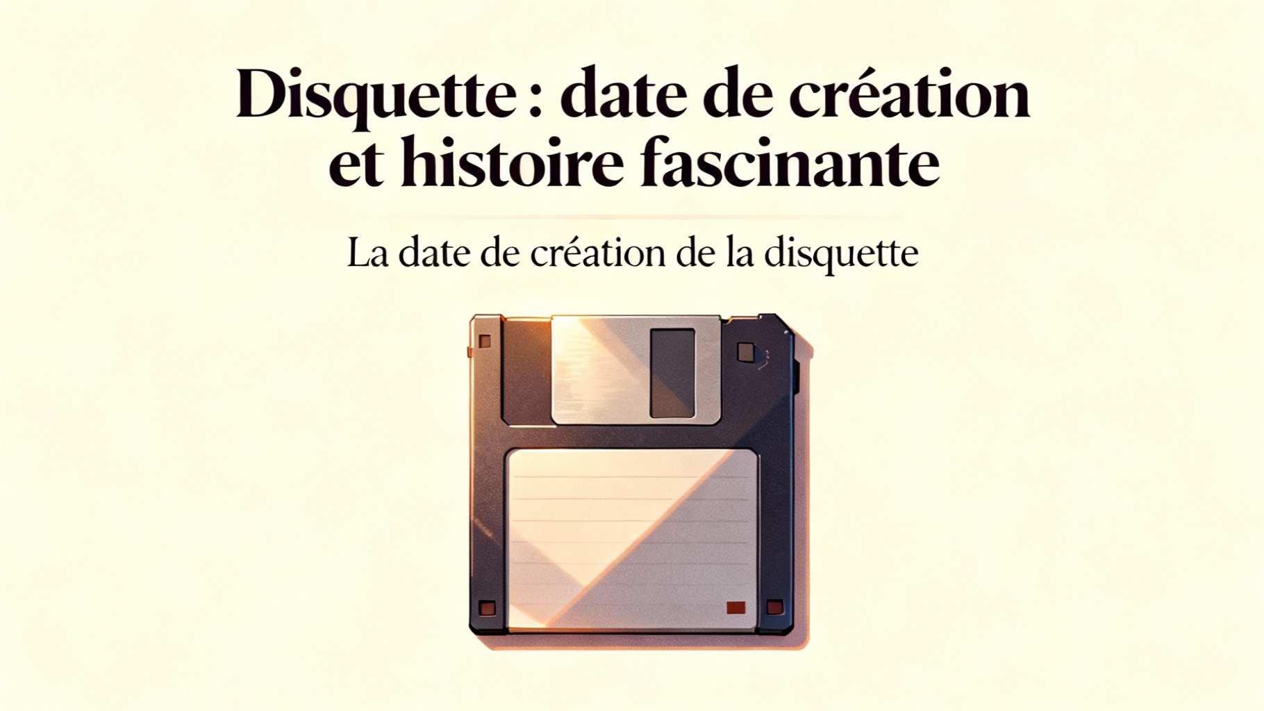 La date de création de la disquette