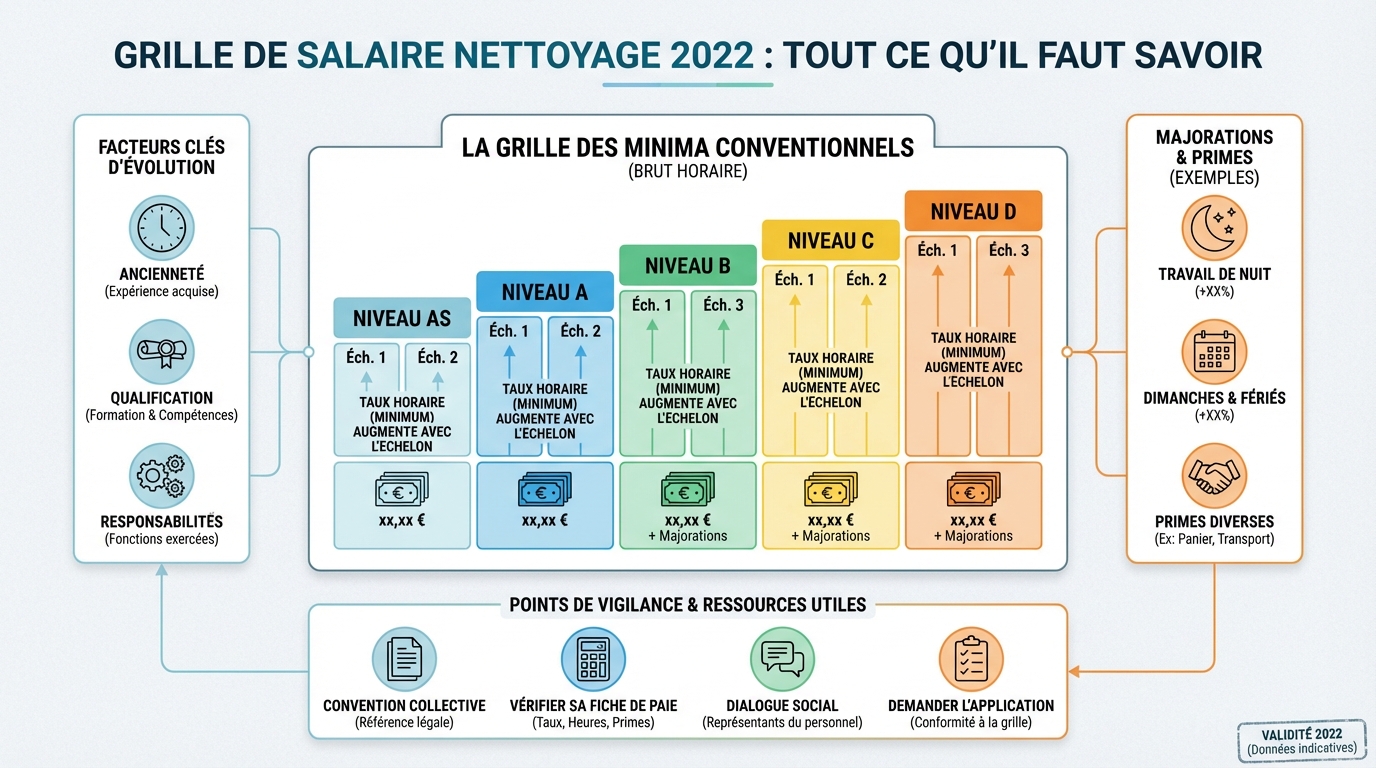 Détails de la grille de salaire nettoyage 2022